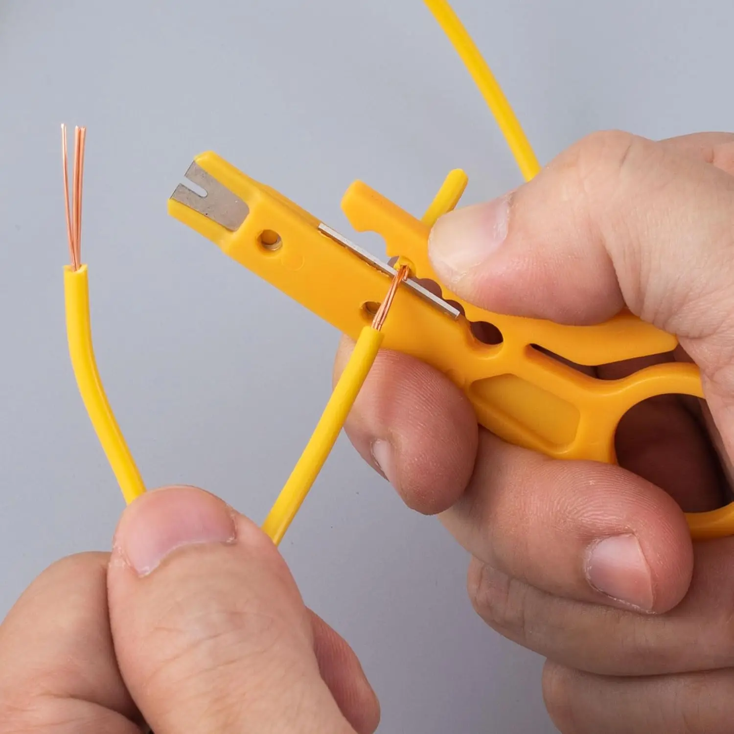 10 Stück Abisolierzange mit sicherer Fingerschlaufe, Kabelabisolierer, Schneidwerkzeug, Drahtstanzer-Werkzeug für Kabeldrähte mit einem Durchmesser von 5–6,2 mm