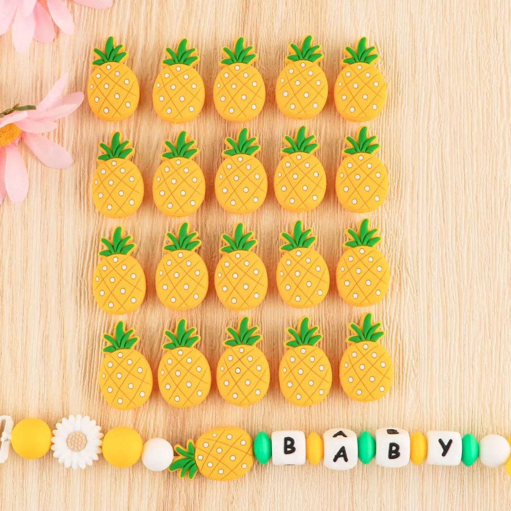 Silicone Beads 10pcs Food Grade Watermelon/Strawberry/Lemon/Avocado Baby Pacifier Chain Necklace Accessories Fruit Series