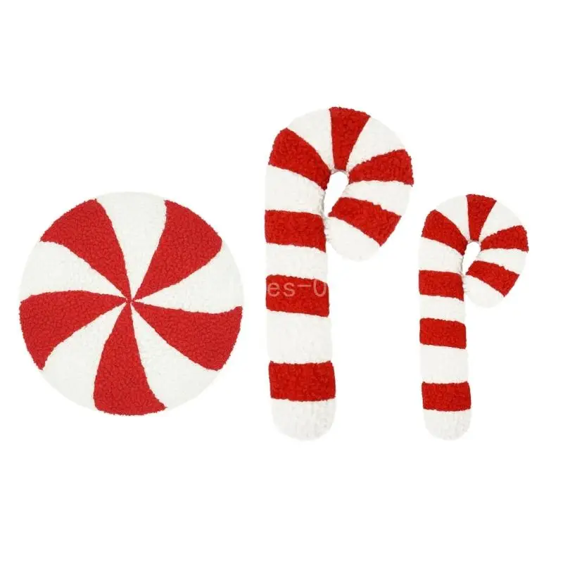 Q6PE Lovely Cushion Christmas Candy Plushie Pillow Creative Christmas Decors