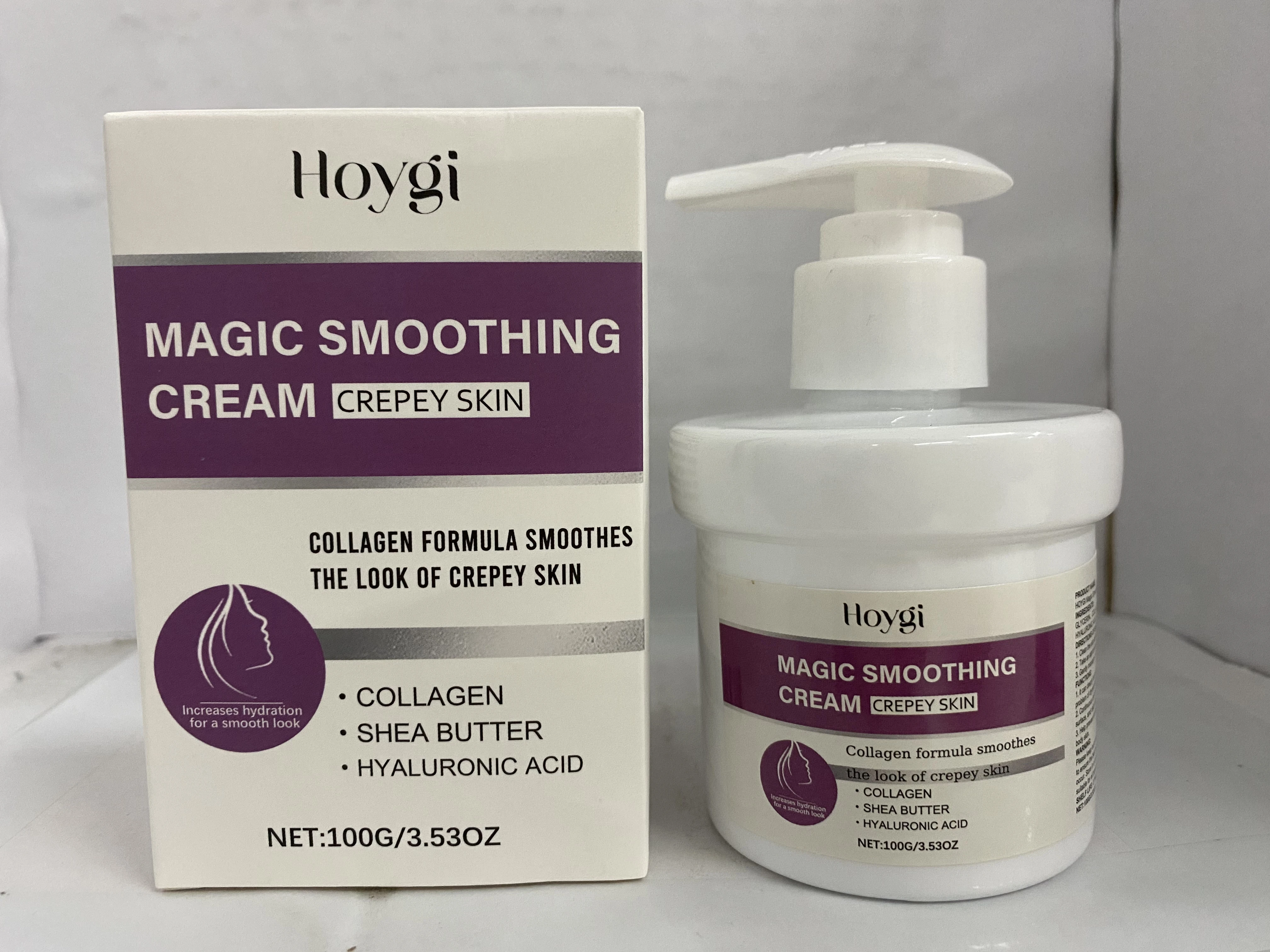 크레이피 스킨용 매직 스무딩 크림 (100g/3.5oz) - 콜라겐 & 히알루론산 포뮬러 - 강렬한 수분 공급 바디 크림