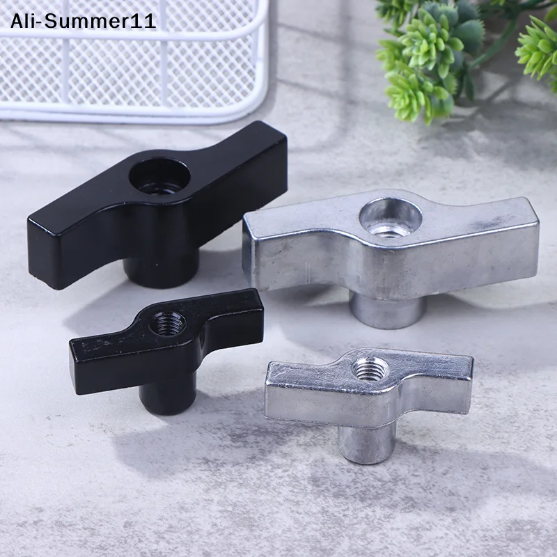 【Amn】【A73】1Pc Wing Nut Truss Clamp Handle Parts Galvanized Aluminum M8 M12 Handle Black Gray Nut Knob T-nut For Light Hook