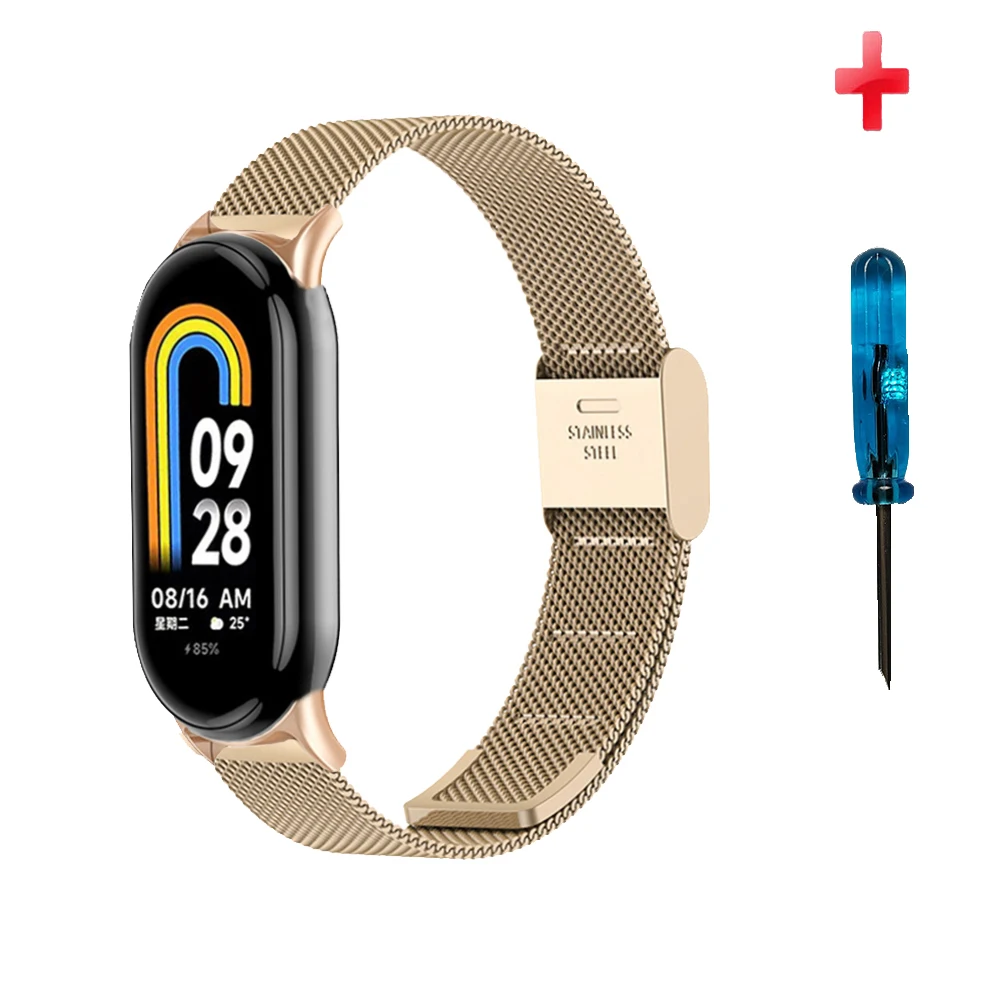 For Mi band  Xiaomi bracelet 8/NFC metal strap band  miband 8 Replace the strap replaceable bracelet  stainless steel strap