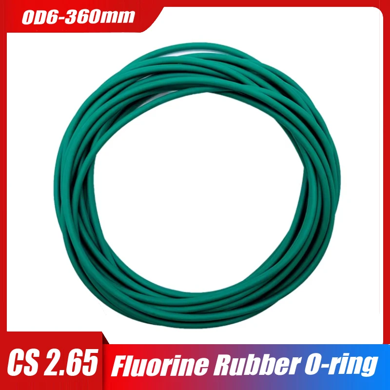 

FKM O Ring CS2.65mm ID6mm-360mm Green Fluorine Rubber O Ring Sealing Gasket Insulation Oil High Temperature Resistance Fluorine