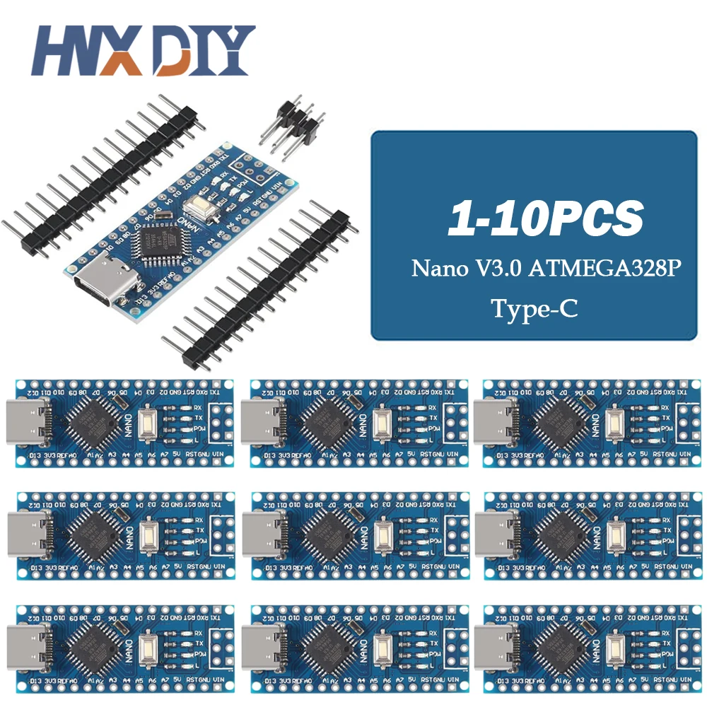 1-10pcs MINI USB For Nano 3.0 ATmega328P CH340G Micro-controller board for arduino Type-C / Micro USB 328P NANO V3.0 CH340