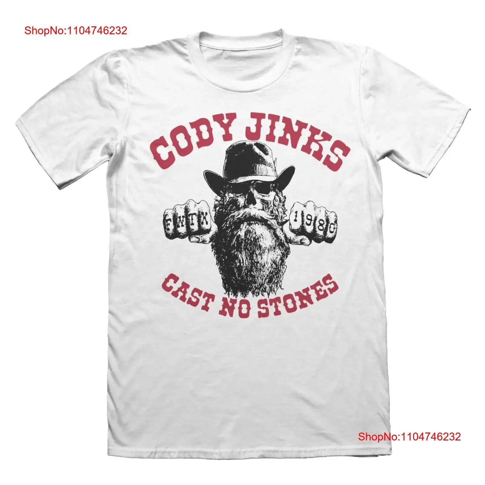 

Cody Jinks Cast No Stones T Shirt Adult Size S to 5XL IL266 vintage Washed Stretched designer clothes homme streetwear Stylish