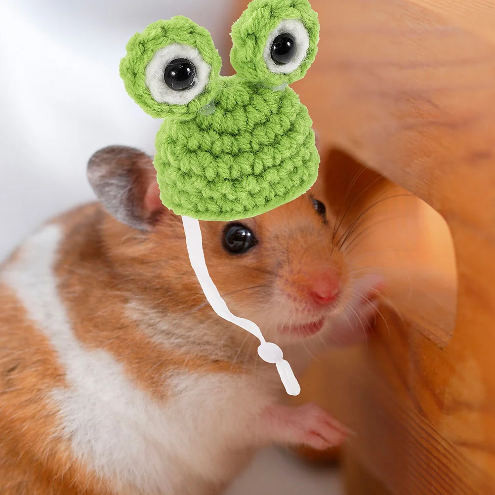 

4pcs Mini Pet Hats Small Animal Hat Cute Knitted Hamster Cap For Christmas Party Photo Prop Pet Costume Accessory