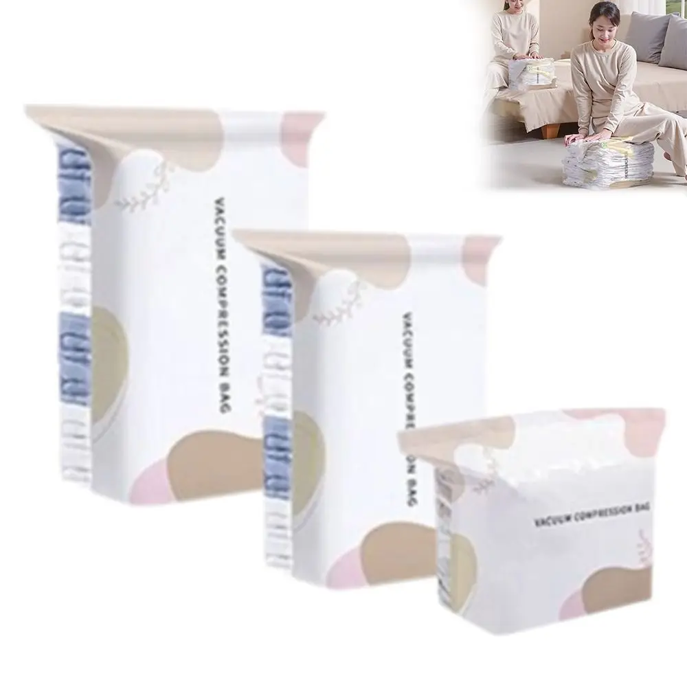 Press&Seal Vacuum Storage Bags Space Saving Compression No-Pump Vacuum Bags Reusable Cube Compression Clothes Organizer