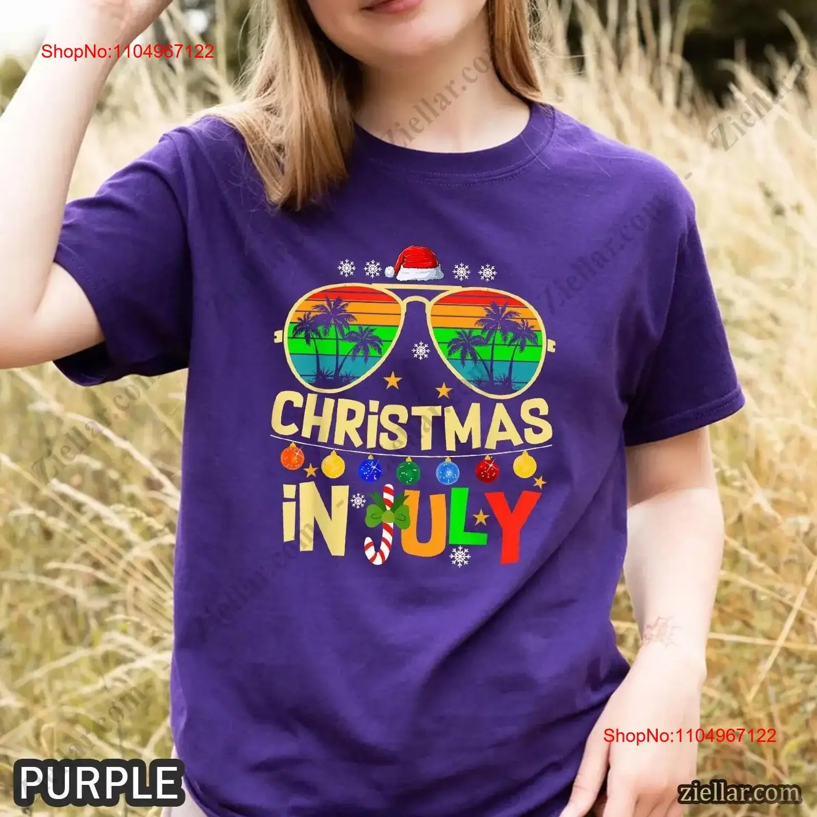 

Santa Claus Beach T Shirt Christmas in July for Kids Holiday vintage Washed Stretched streetwear Slightly Comfortable Unisex