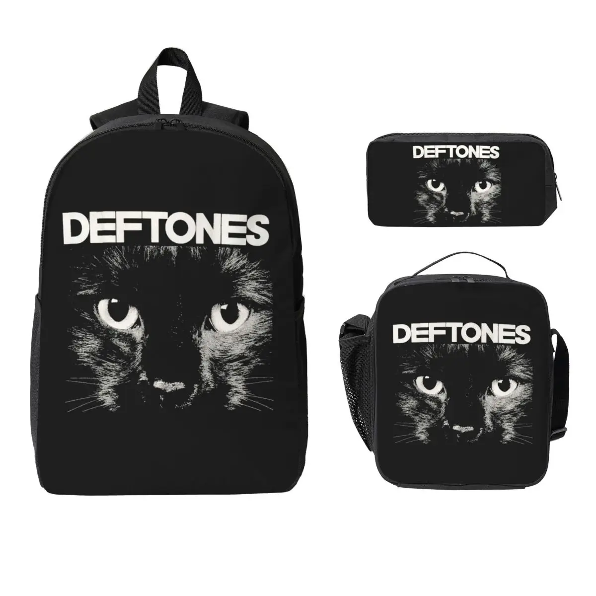 

Deftones Music Metal Band Nes Legend Awesome Art Backpack BookBag School Bag Shoulder Bags 3ps Insulated Lunch Bag Pencil Case