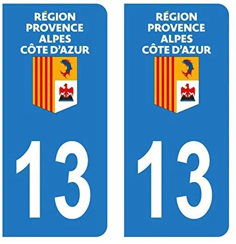 For x2 Hadexia sticker license plate car department 13 Bouches Du RH O ne logo PACA region