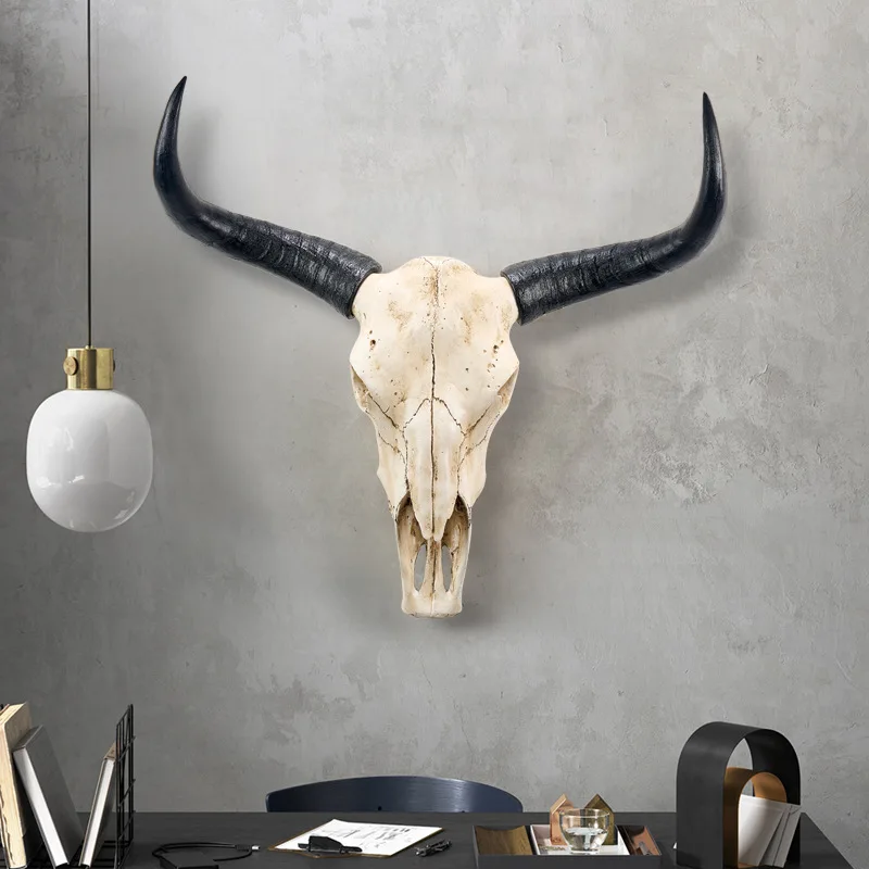 Lucky retro yak head wall hanging resin creative personalized decoration sheep head pendant cross-border e-commerce factory