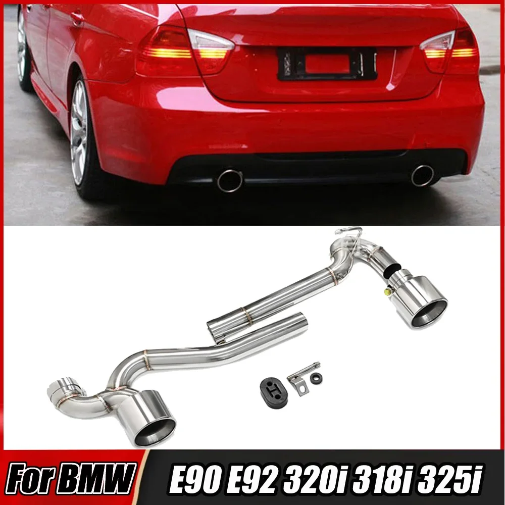 For BMW E90 E92 320i 318i 325i Double out Exhaust Tip Pipe Stainless Steel Muffler Tip Tailpipe Car Tuning Accessories