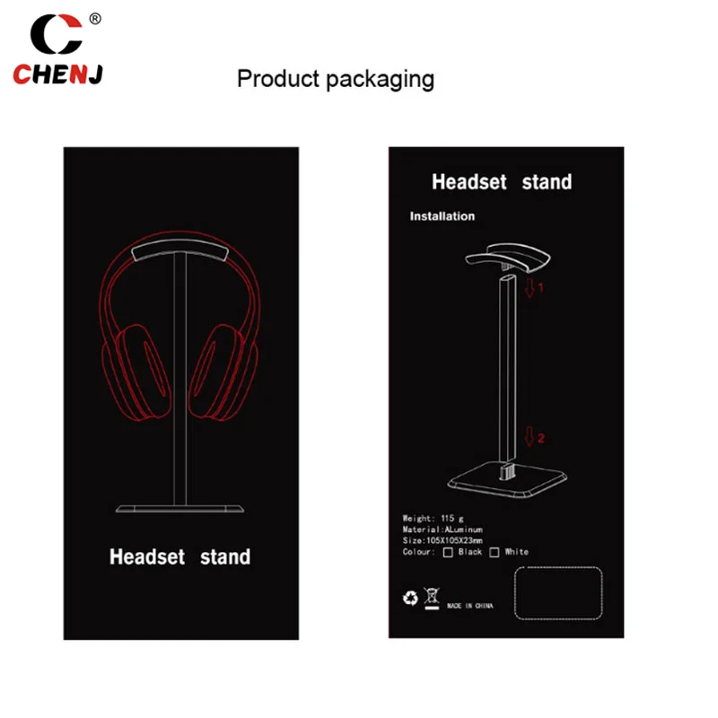 Portable Headphone Stand Headset Holder Earphone Stand With Aluminum Supporting Bar Accessories For All Headphones Size