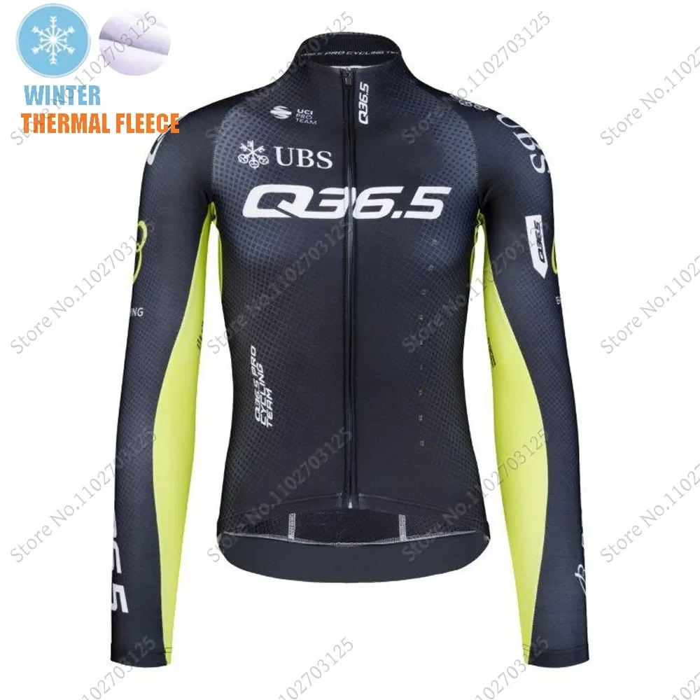 2024 Q36.5 Pro Cycling Team Cycling Jersey Set Men Winter Long Sleeve Clothing Suit MTB Bike Road Pants Bib Maillot