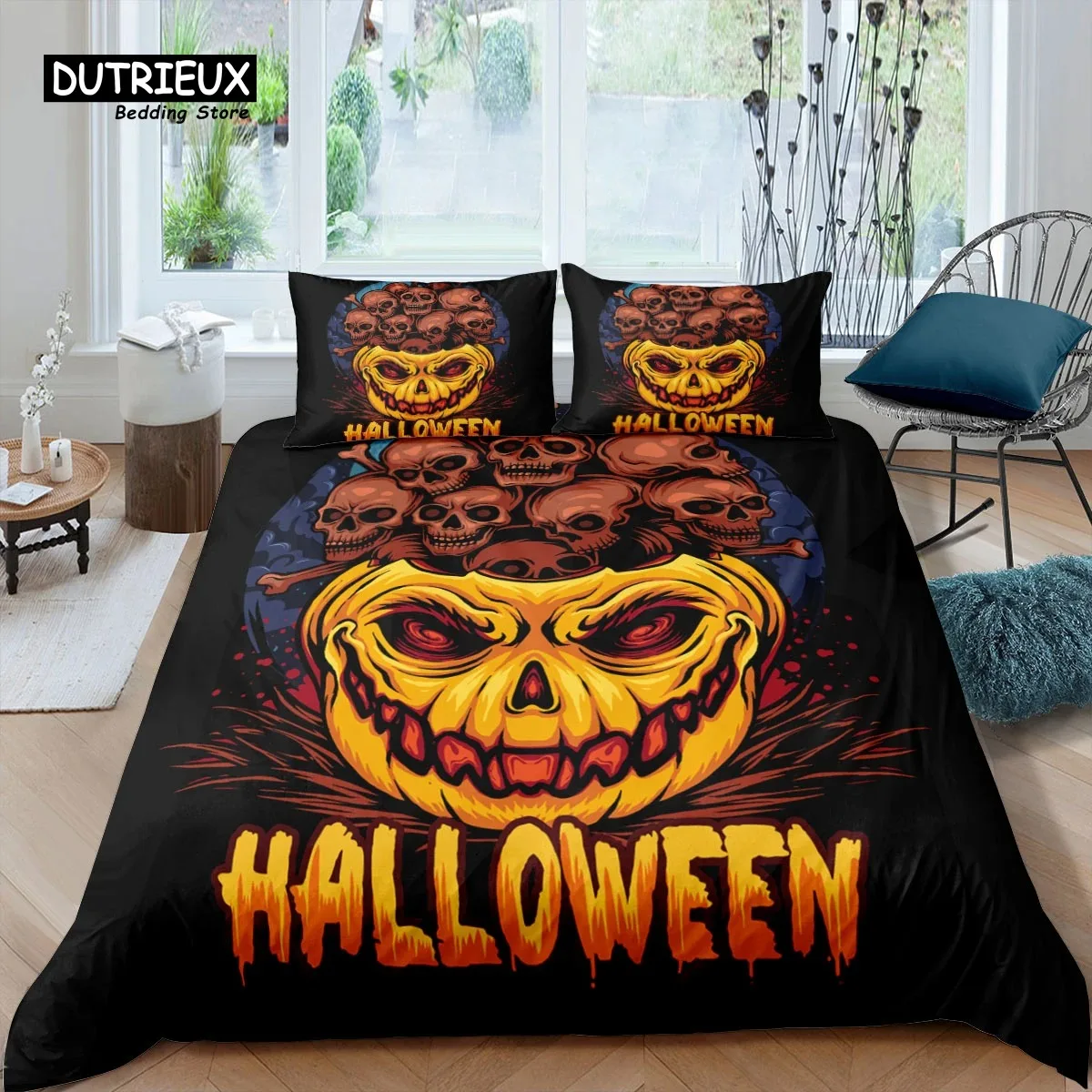 

Home Living Luxury 3d Halloween Skeleton Bedding Set Duvet Cover Set Pillowcase Kids Bedding Set Queen and King EUUSAUUK Size