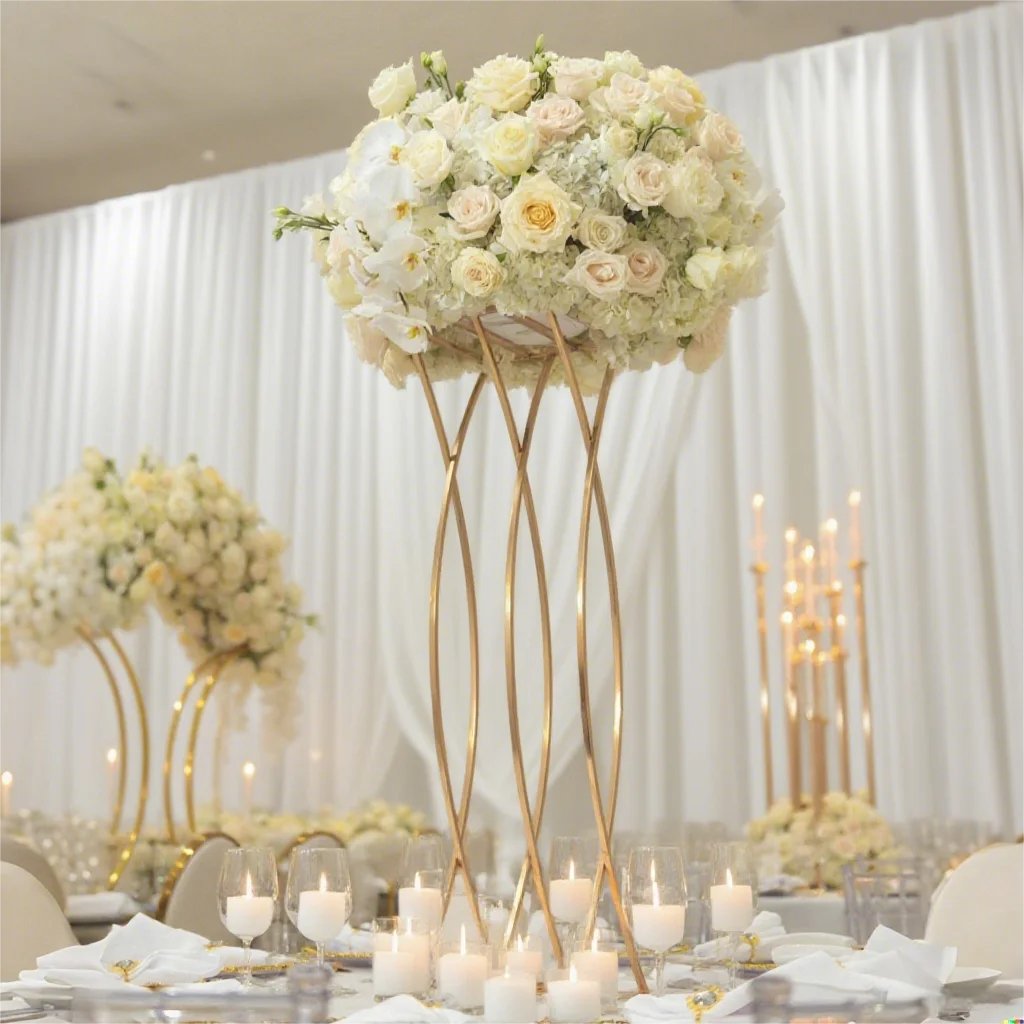 Trendiger Metall-Blumenständer für Hochzeiten, Geometrische Tischdekoration für Outdoor-Geburtstagsfeiern, Brautpartys und Einweihungsfeiern – Detail 3
