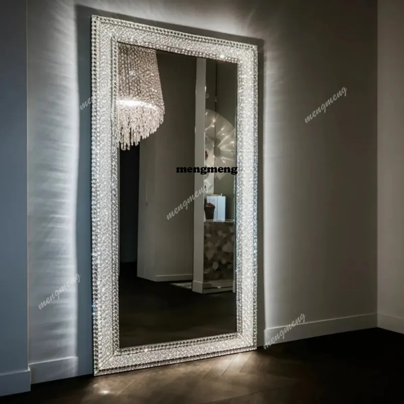 Led Mirror Manufacturers Smart Mirror Touch Switch Adjustable Wall Full Length Led Crystal Mirrors With Led Light