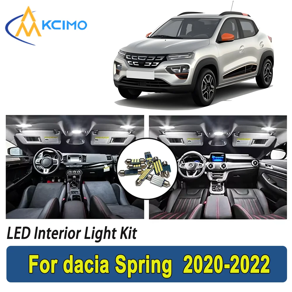 

New Light Bulb For dacia Spring (2020-2022) Premium Bright LED Interior Dome Map Trunk Light Kit Car Led Lamps New Car LED Light