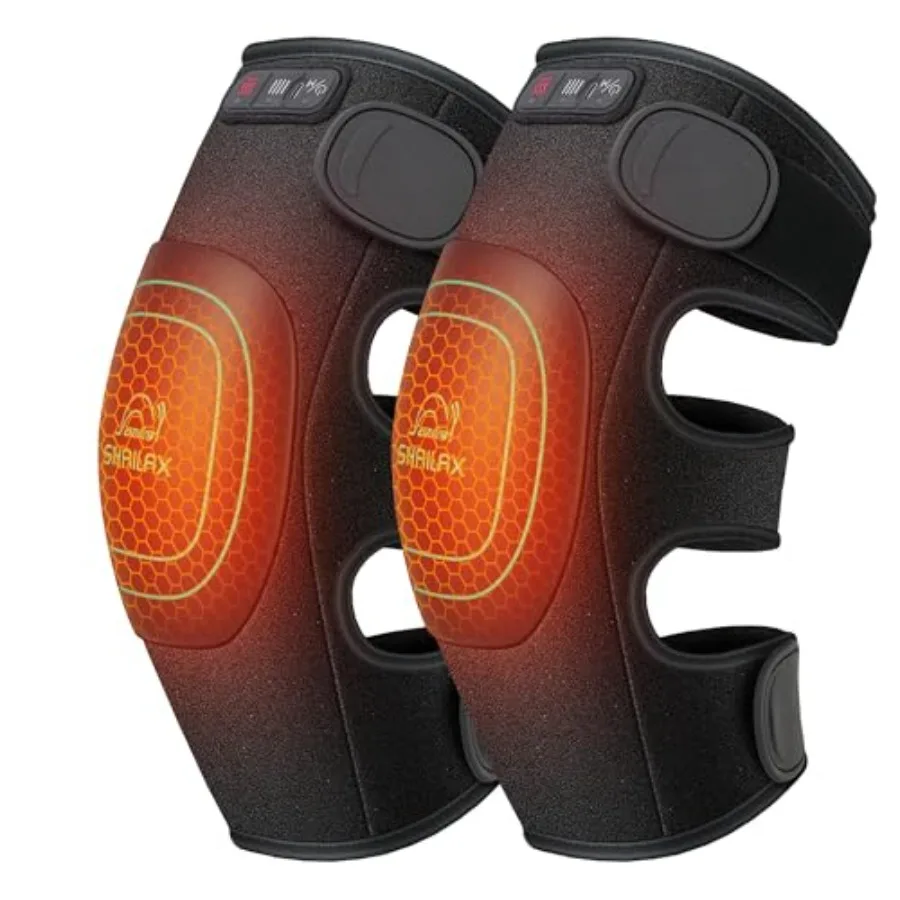 

Cordless Knee Massager with Heat 360°All-around Vibration Graphene Heating Pad for Knee Rechargeable Multi Modes Large-size Ran