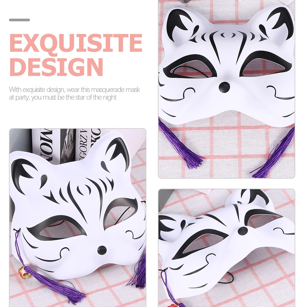 

2pcs Japanese Cat Masks Decorative Plastic Animal Mask Masquerade Ball Party Cosplay Masks Fine Workmanship