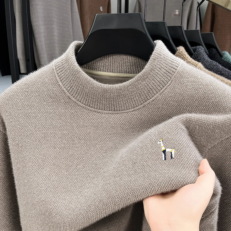 

Luxury brand men's new sweater high-quality exquisite embroidery autumn winter plush warm comfort fashion round neck pullover
