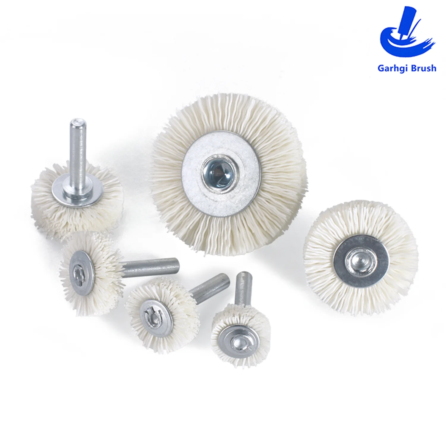 320グリットナイロンワイヤーホイールブラシ研磨ペイントストリップスケール錆クリーニングより柔らかい金属アルミニウムドリルCNC工作機械アクセサリー