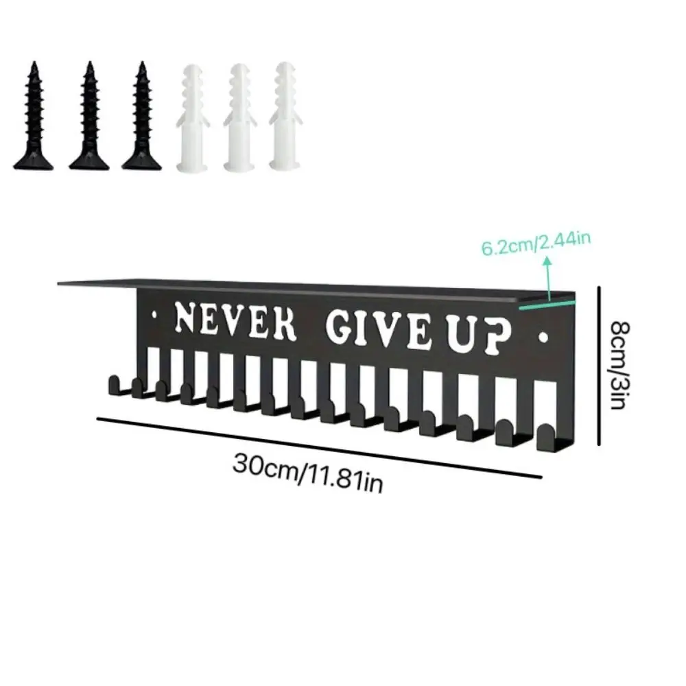 대용량 메달 디스플레이 랙 벽걸이형 15개 후크 메달 걸이 홀더 상패 정리함 금속 철제