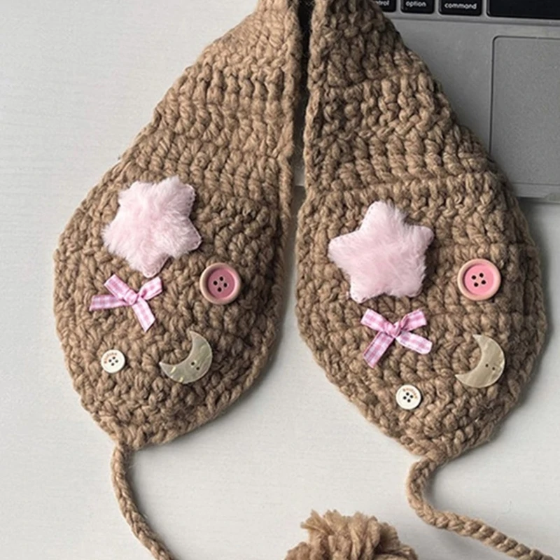 Рисунок 6 - Зимние вязаные крючком уши для подростков