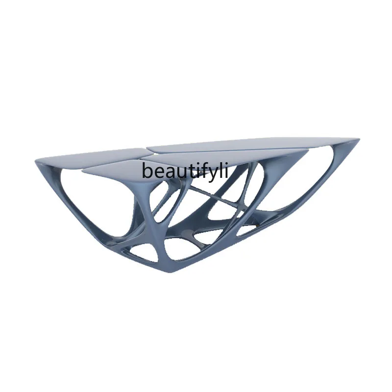 

Nordic Designer Space Creative Conference Table Shaped Triangle Hollow Art Simple Coffee Table