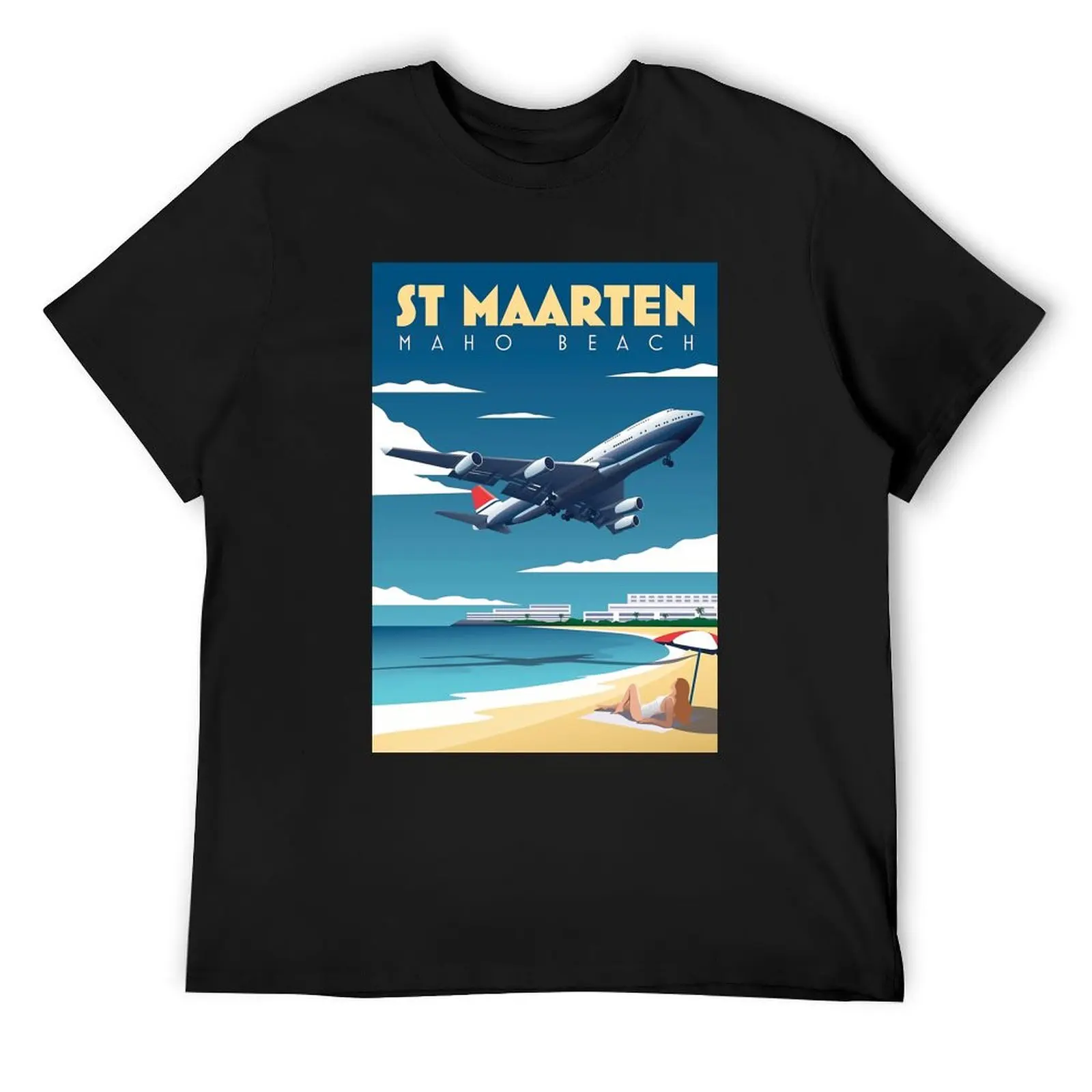 

Maho Beach T-Shirt cute tops cotton man t-shirts plain t shirts for men
