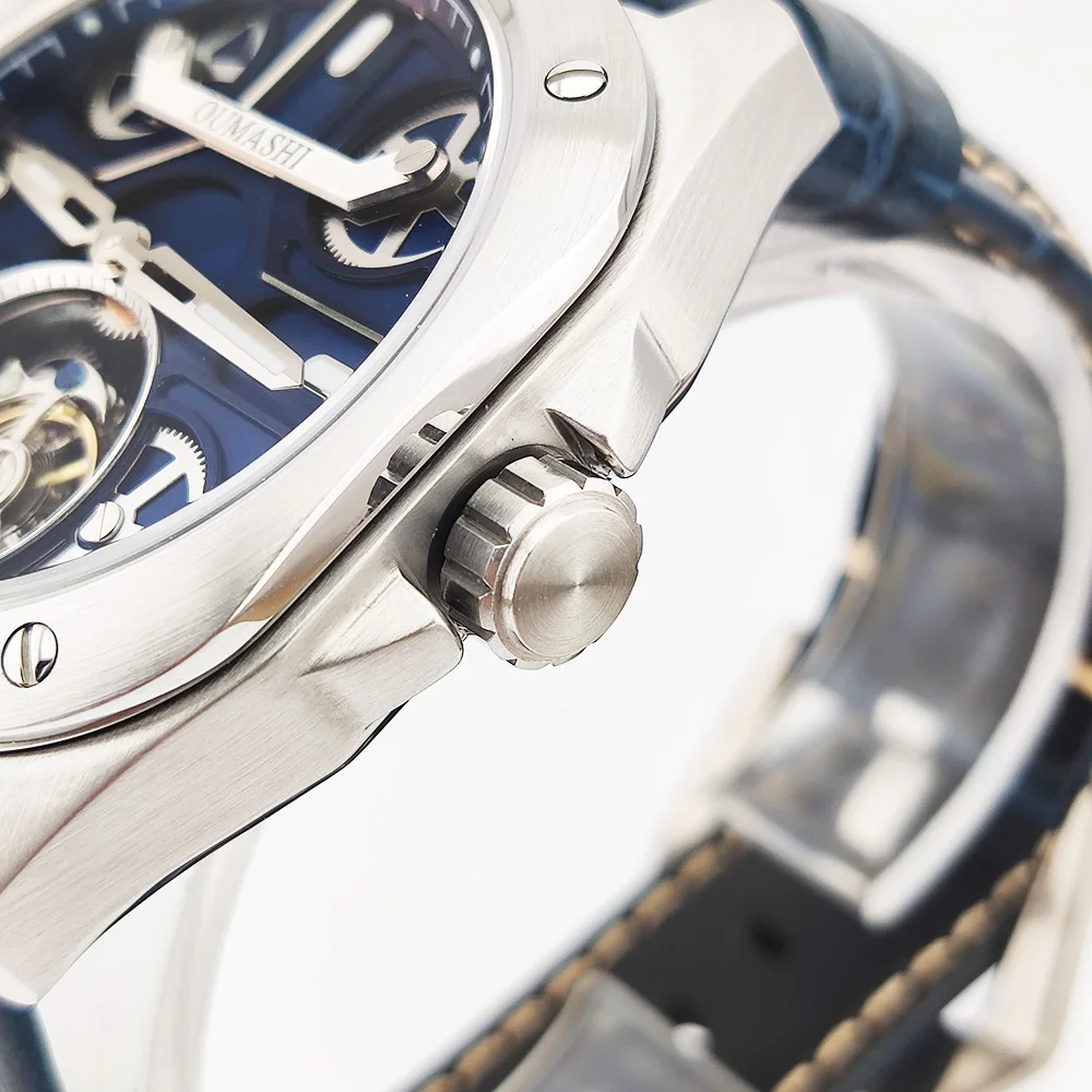 41mm Tourbillon Mechanical Men's watch Stainless steel sapphire glass visual bottom cover luminous luxury business watch for men