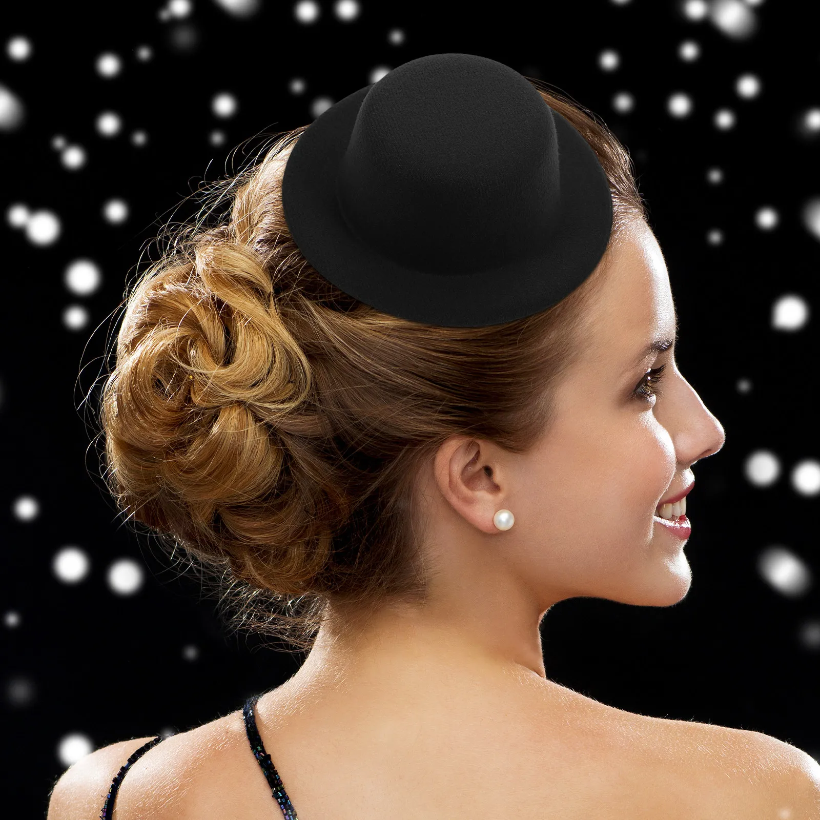 Mini Formal Hats Black Lolita Style Topper Hats for Crafts Small Fascinator Hair Accessories DIY Dress Up Headwear
