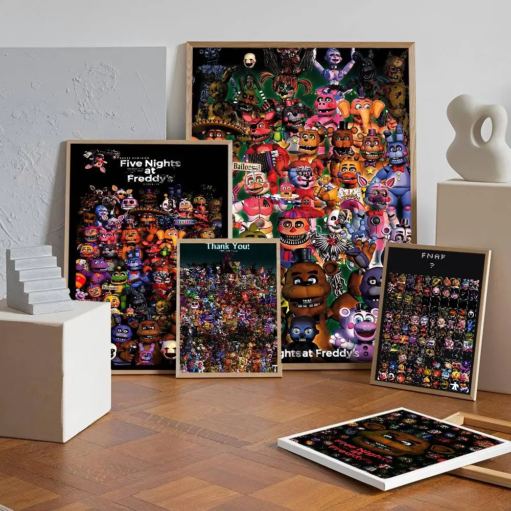 Fnaf Five-nights-At-Freddys Classic DIY Sticky Poster Whitepaper Prints Posters Artwork Nordic Home Decor