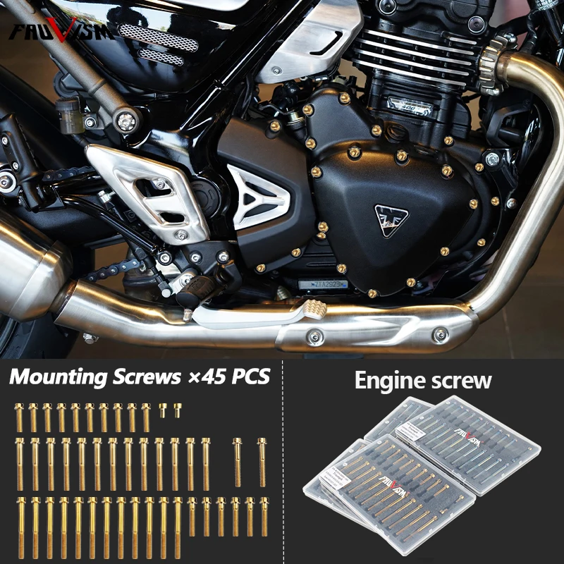 for Triumph Speed 400 2023 And Later Models Colored Side Cover Bolts, Stainless Steel Flange Heads, M6 Torx Bolt Kit (45pcs)