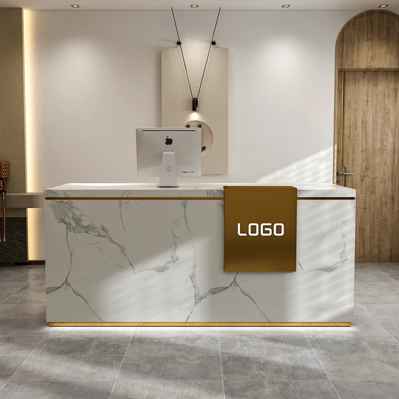

Stand Lights Reception Desks Luxury Office Simple Reception Desks Display Shelf Supermarket Schreibtisch Salon Furniture