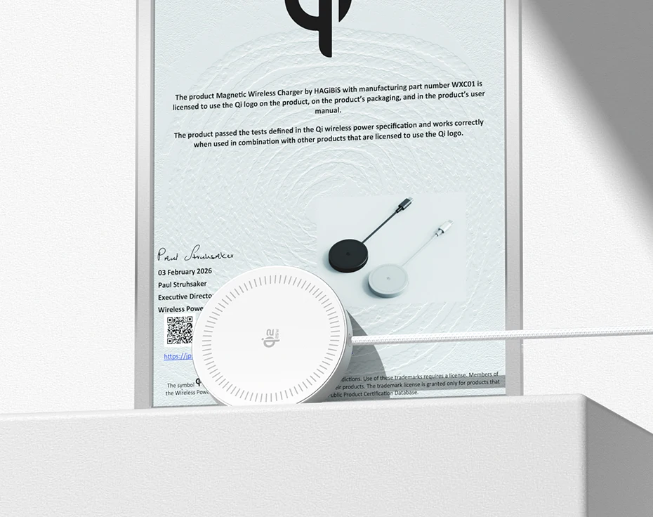 Hagibis Dual-Sided Magnetic Wireless Charger Qi2 25W