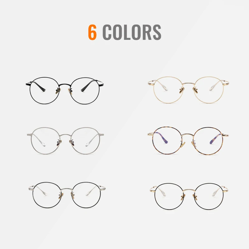 Toketorism Trendy Leopard Round Glasses Metal Women Anti Blue Eyeglasses Men's Optical Frame 70577