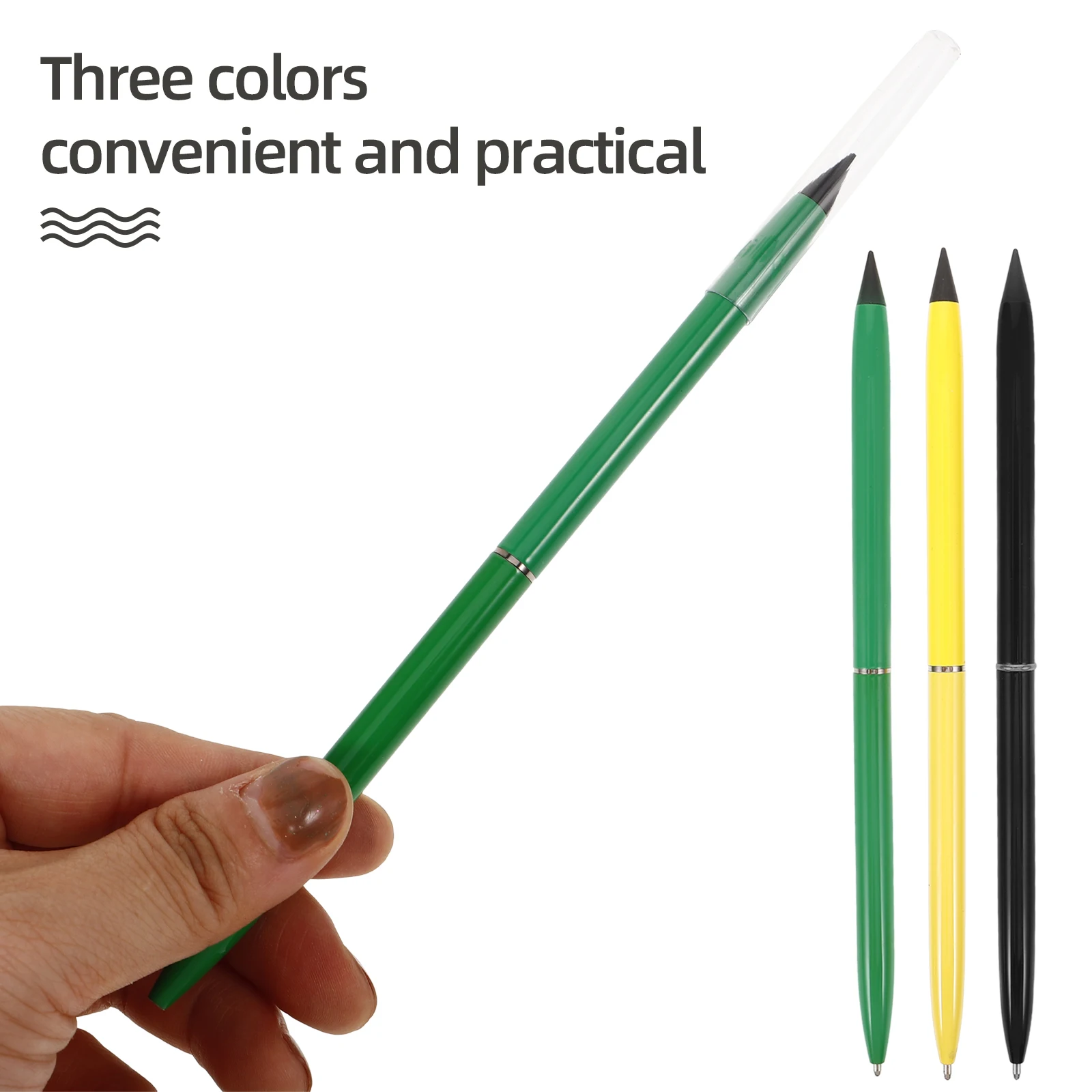 

3 Pcs No Sharpened Pencil Ballpoint Multicoloured Non Sharpening Pencils Dual Purpose Everlasting
