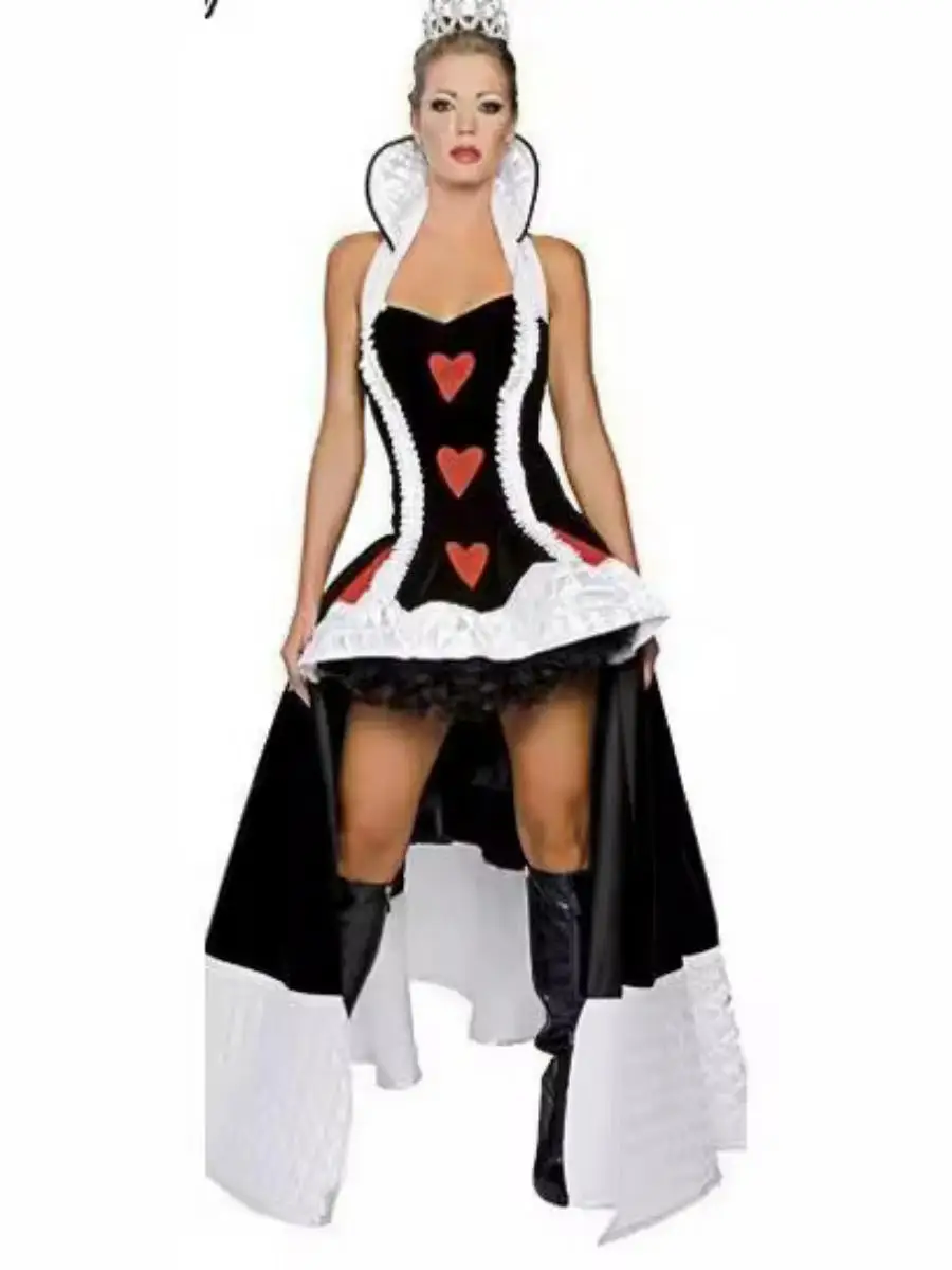 زي ملكة جديد للهالوين، زي ساحرة ومصاص دماء وشيطان، زي أحمر بقلب للعروض المسرحية، ملابس تقليدية نسائية #5