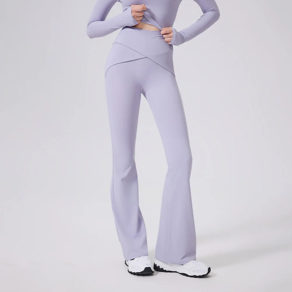 

Женские брюки-клеш для йоги с высокой талией, спортивные брюки-клеш, леггинсы с подъемом бедер, расклешенные брюки для бега, брюки для фитнеса и спортзала с контролем живота