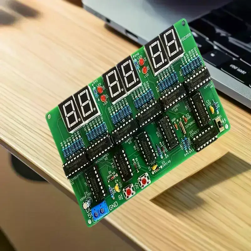 DIY Alarm Clock Soldering Practice Kit 6 Digits DIY Clock Kit Auto Display Time For Students And Diyers