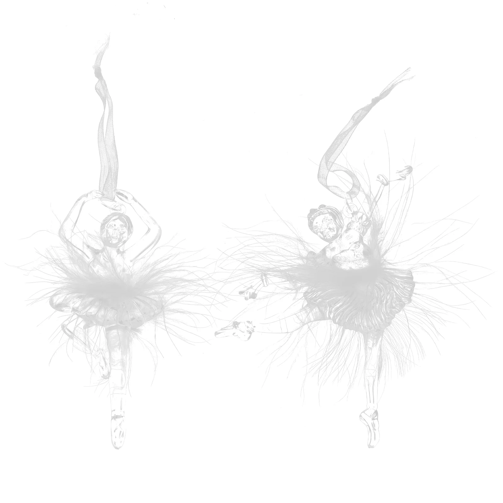

2pcs Ballet Girl Pendant High Transparency Acrylic Hanging Toys Keychain Charm Dance Accessories Tree naments