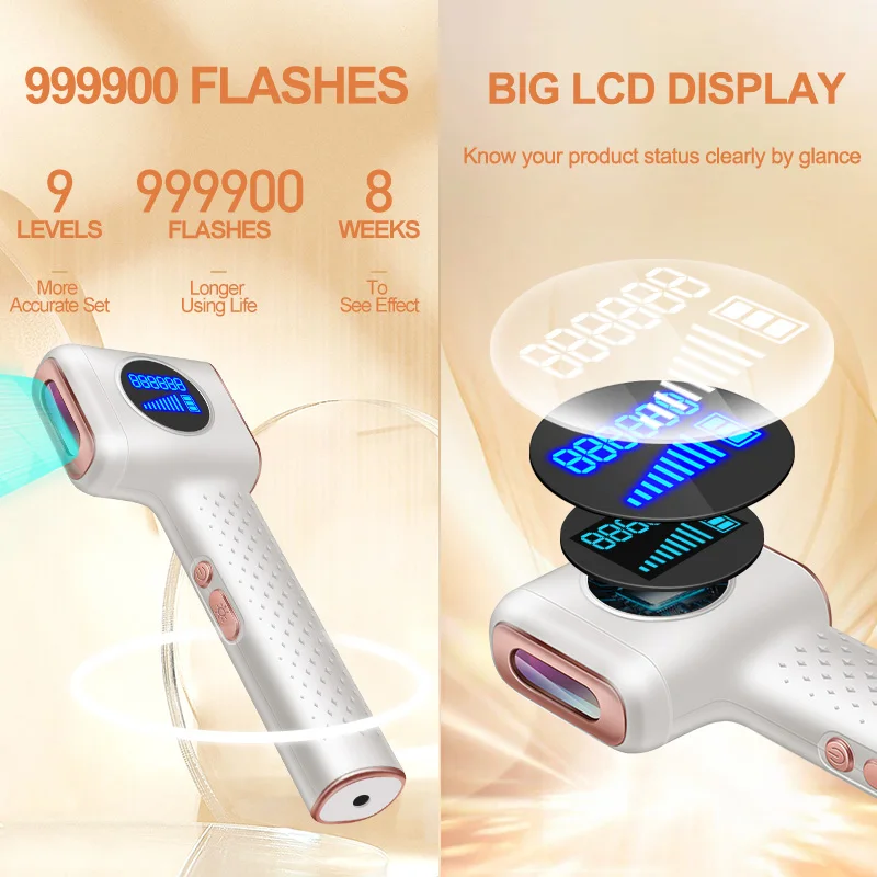 999900 Flashes Laser Epilator Bikinis Trimmer Permanent IPL Hair Removal Tools for Ladies Men Home Appliance Free shipping