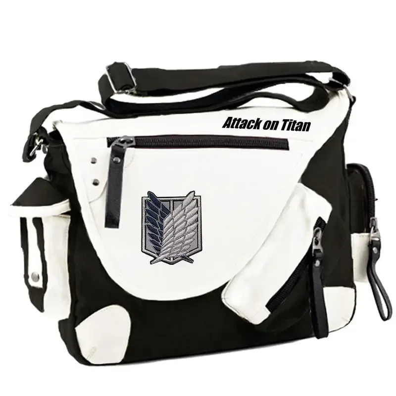 QQ8 Anime Peripheral Attack on Titan Crossbody Bag Secondary Dimension Single-Shoulder Bag Schoolbags for Boys and Girls5Lk￥