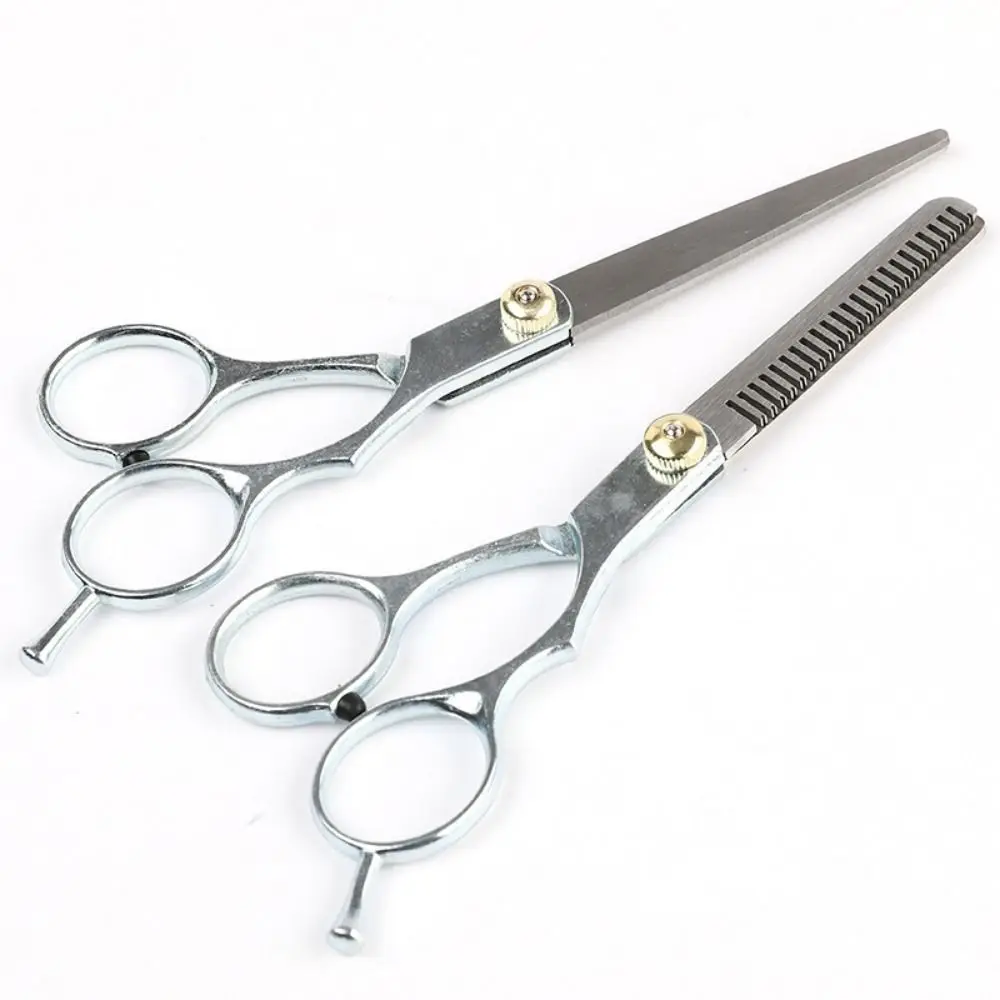 Stainless Steel Hair Cutting Scissors 6.0 Inch Barber Salon Barber Scissors Thinning Silver Hairdressing Shears Barber Shop