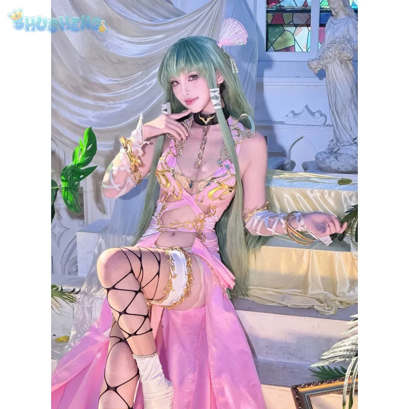 

C.C. Code Geass Cosplay C.C Lost Stories New Costume Halloween Carnival Sexy Long Dress Women Sweet Wig Prop Accessorie uniform