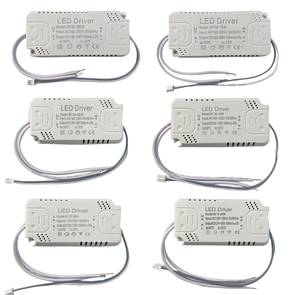 AC 165-265V LED Driver 300mA No Flicker 8-24W 20-36W 30-50W 36-60W 60-80W LED Power Supply Unit Lighting For Driver Led Light