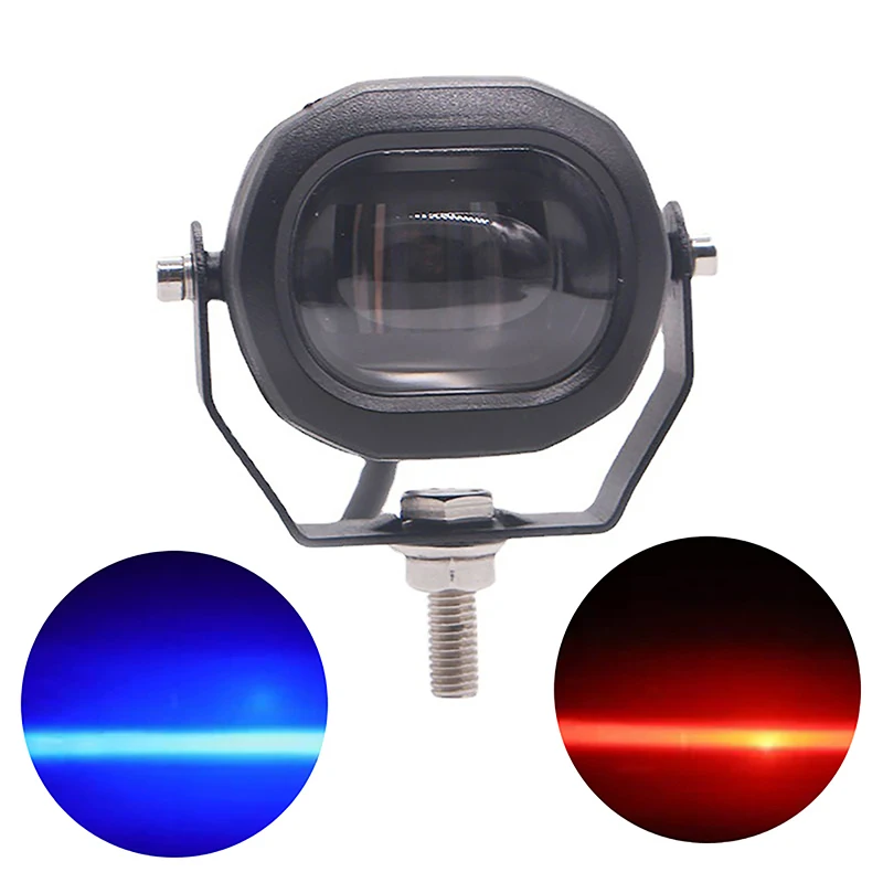 1PCS 12V - 60V Red10W LED Truck Safety Work Light Bar Red/Blue Flood Beam Danger Zone Warning Lamp Side Line Marker Lights