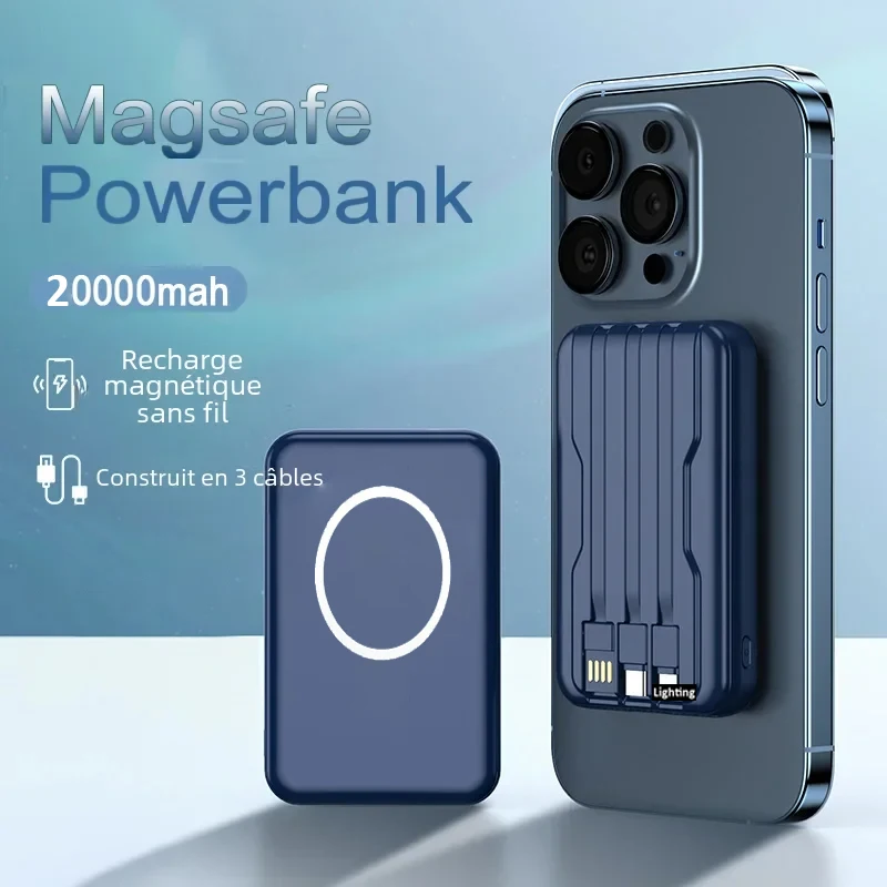 20000mAh Magnetic Power Bank Portable Wireless Magnetic Powerbank For iPhone 14 15 16 Pro Samsung External Battery Fast Charger