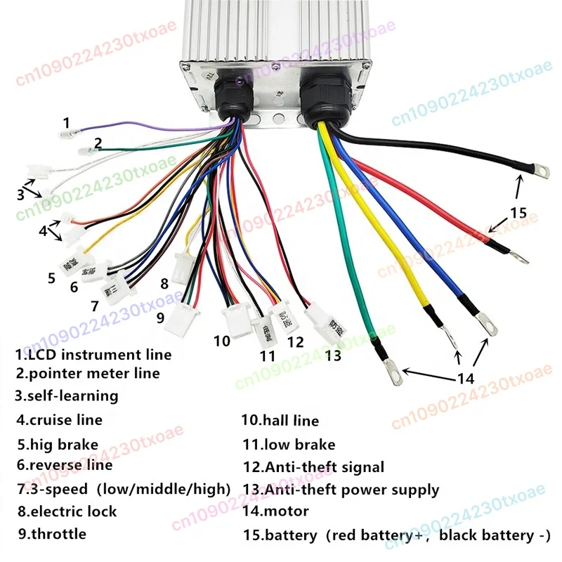 3000W 48V-72V BLDC Motor Controller 110A 36MOS - For E-Bike Trike Scooter Motorcycle